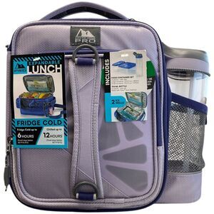 Arctic Zone Pro Expandable Lunch Bag, Includes Food Containers/Bottle - Purple